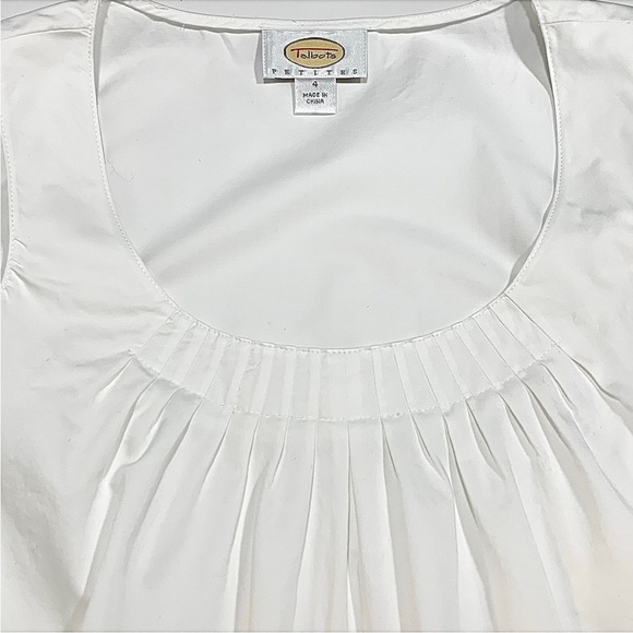 Talbots Petite Sleeveless white top with neckline Tuck Pleats and Side Zipper - Picture 5 of 8